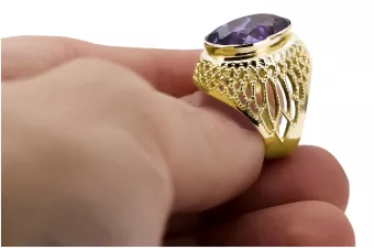 Alexandrite Or jaune 14 carats Anneau Bijoux vintage vrc089y